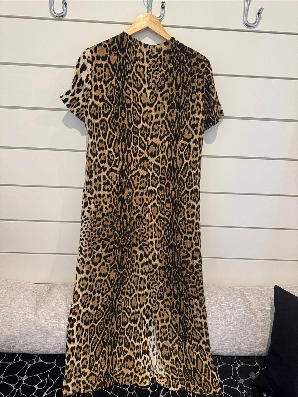 Zara Leopard Print Midi Dress in Brown and Black - Picture 5 of 7
